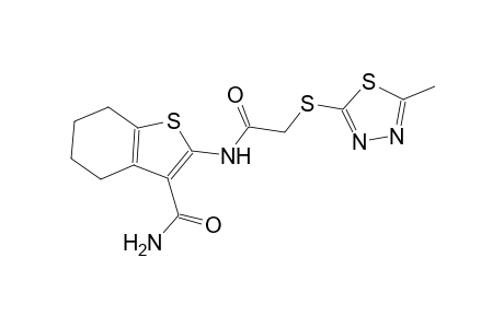 2-({[(5-methyl-1,3,4-thiadiazol-2-yl)sulfanyl]acetyl}amino)-4,5,6,7-tetrahydro-1-benzothiophene-3-carboxamide