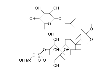 Magnesium-26-O.beta.-D-glucopyranosyl-22-methoxy-5.beta.-furostane-1.beta.,3.beta.,4.beta.,5.beta.,26-pentahydroxy-2.beta.-yl-X