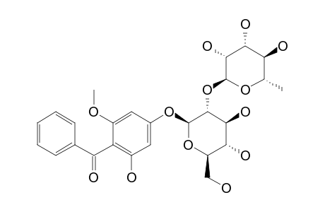 TENUIPHENONE-A;4-O-[ALPHA-L-RHAMNOPYRANOSYL-(1->2)-BETA-D-GLUCOPYRANOSYL]-2-HYDROXYL-6-METHOXYBENZOPHENONE
