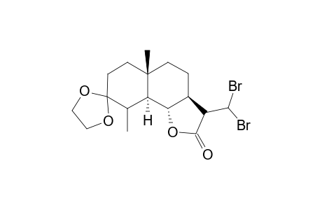 11.beta.,12-Dibromo-3,3-(ethylenedioxy)eudesmano-13,6.alpha.-lactone