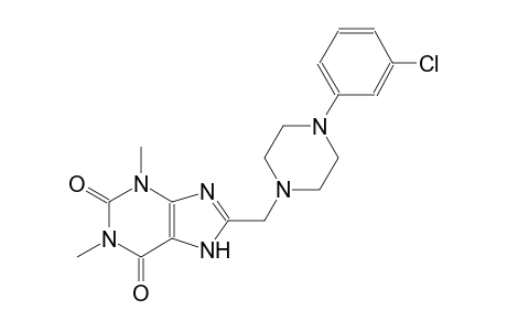 8-{[4-(3-chlorophenyl)-1-piperazinyl]methyl}-1,3-dimethyl-3,7-dihydro-1H-purine-2,6-dione
