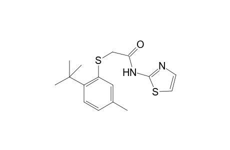 2-(2-tert-butyl-5-methyl-phenyl)sulfanyl-N-(1,3-thiazol-2-yl)ethanamide