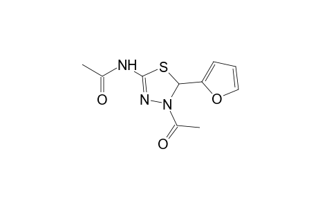 N-(4-acetyl-5-(2-furyl)-delta^2-1,3,4-thiadiazolin-2-yl)acetamide