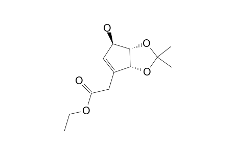 (+/-)-ETHYL-E-(4S*,5R*)-O-ISOPROPYLIDENE-(3R*)-HYDROXY-1-CYCLOPENTENE-ACETATE