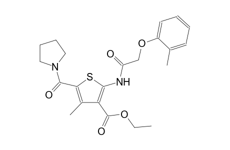 4-Methyl-2-[[2-(2-methylphenoxy)-1-oxoethyl]amino]-5-[oxo(1-pyrrolidinyl)methyl]-3-thiophenecarboxylic acid ethyl ester