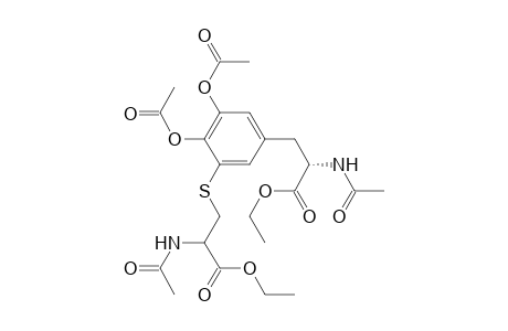 3-(3-((2-acetamido-2-carboxyethyl)thio)-4,5-diacetoxyphenyl)-N-acetylalanine diethyl ester