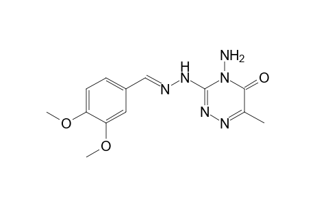 Benzaldehyde, 3,4-dimethoxy-, (4-amino-4,5-dihydro-6-methyl-5-oxo-1,2,4-triazin-3-yl)hydrazone