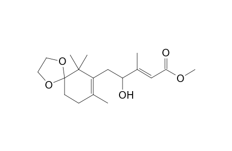 Methyl 5-[5',5'-(ethylenedioxy)-2',6',6'-trimethylcyclohex-1'-enyl]-4-hydroxy-3-methylpent-2-enoate