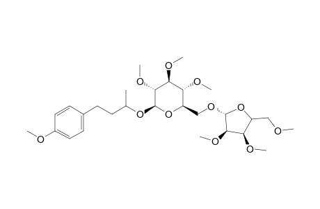 (2R,3S,4S,5R,6R)-2-[[(2R,3R,4R)-3,4-dihydroxy-5-(hydroxymethyl)oxolan-2-yl]oxymethyl]-6-[4-(4-hydroxyphenyl)butan-2-yloxy]oxane-3,4,5-triol, heptamethyl ether