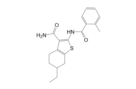 6-ethyl-2-[(2-methylbenzoyl)amino]-4,5,6,7-tetrahydro-1-benzothiophene-3-carboxamide