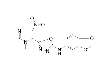 1,3,4-Oxadiazol-2-amine, N-(1,3-benzodioxol-5-yl)-5-(1-methyl-4-nitro-1H-imidazol-5-yl)-