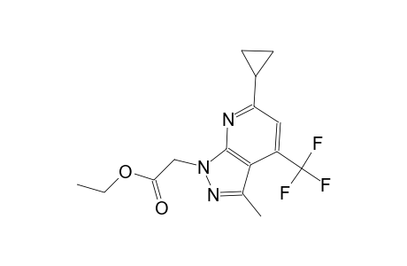 1H-pyrazolo[3,4-b]pyridine-1-acetic acid, 6-cyclopropyl-3-methyl-4-(trifluoromethyl)-, ethyl ester