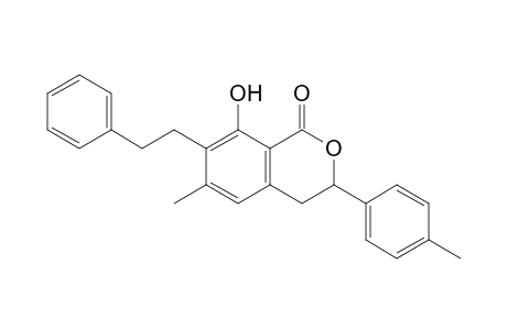 7-(Phenethyl)-8-hydroxy-6-methyl-3-(p-tolyl)-3,4-dihydroisochroman-1-one