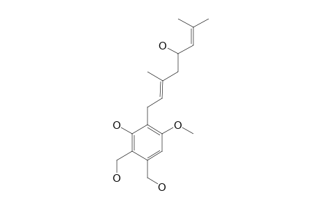 HERICENOL-B;1-HYDROXY-5,6-BIS-(HYDROXYMETHYL)-3-METHOXY-2-(5-HYDROXY-3,7-DIMETHYLOCTA-2,6-DIENYL)-BENZENE