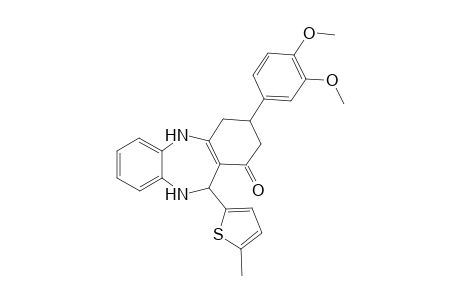 9-(3,4-dimethoxyphenyl)-6-(5-methyl-2-thienyl)-5,6,8,9,10,11-hexahydrobenzo[b][1,4]benzodiazepin-7-one