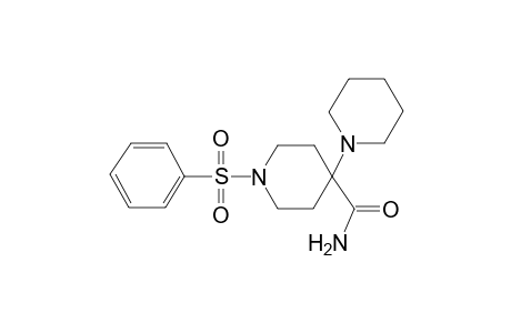 1-(benzenesulfonyl)-4-(1-piperidinyl)-4-piperidinecarboxamide