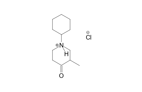 piperidinium, 1-cyclohexyl-3-methyl-4-oxo-, chloride