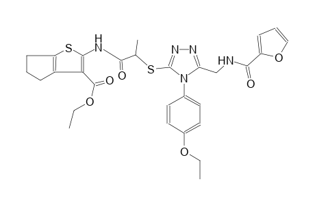 4H-cyclopenta[b]thiophene-3-carboxylic acid, 2-[[2-[[4-(4-ethoxyphenyl)-5-[[(2-furanylcarbonyl)amino]methyl]-4H-1,2,4-triazol-3-yl]thio]-1-oxopropyl]amino]-5,6-dihydro-, ethyl ester