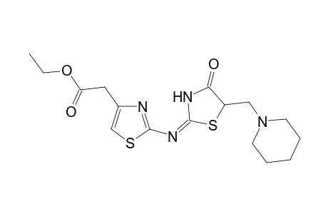 5-(1-Piperidinylmethyl)-2-[(4-carbethoxymethyl-thiazol-2-yl)imino]-4-thiazolidinones