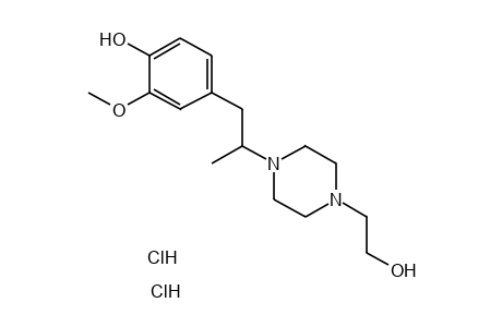 4-(4-HYDROXY-3-METHOXY-alpha-METHYLPHENETHYL)-1-PIPERAZINEETHANOL, DIHYDROCHLORIDE