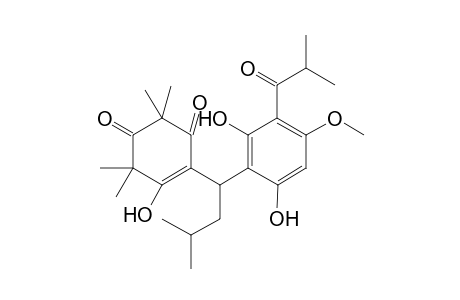 1,3-Dioxo-5-hydroxy-2,2,6,6-tetramethyl-4-{1'-[(2",6"-dihydroxy-4"-methoxy-3"-(3"'-methyl-1"'-oxopropyl)phenyl]-3-methylbutyl}-4-cyclohexene