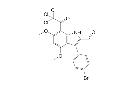 3-(4-bromophenyl)-4,6-dimethoxy-7-(2,2,2-trichloro-1-oxoethyl)-1H-indole-2-carboxaldehyde