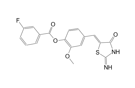 4-[(Z)-(2-imino-4-oxo-1,3-thiazolidin-5-ylidene)methyl]-2-methoxyphenyl 3-fluorobenzoate