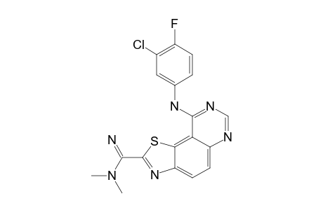 9-(3-CHLORO-4-FLUOROPHENYLAMINO)-N,N-DIMETHYLTHIAZOLO-[5,4-F]-QUINAZOLINE-2-CARBOXIMIDAMIDE