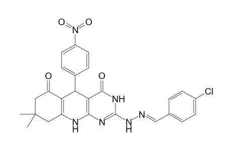 2-[N'-(4-Chlorophenylmethylen)-hydrazone]-8,8-dimethyl-5-(4-nitrophenyl)-5,8,9,10-tetra-hydropyrimido[4,5-b]quinoline-4,6-dione