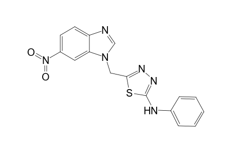 5-[(6-nitro-1-benzimidazolyl)methyl]-N-phenyl-1,3,4-thiadiazol-2-amine