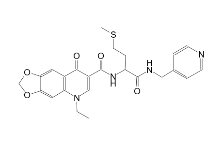 5-ethyl-N-((1S)-3-(methylsulfanyl)-1-{[(4-pyridinylmethyl)amino]carbonyl}propyl)-8-oxo-5,8-dihydro[1,3]dioxolo[4,5-g]quinoline-7-carboxamide