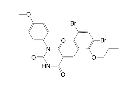 (5Z)-5-(3,5-dibromo-2-propoxybenzylidene)-1-(4-methoxyphenyl)-2,4,6(1H,3H,5H)-pyrimidinetrione