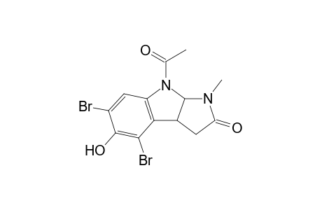 4-Acetyl-6,8-dibromo-7-hydroxy-3-methyl-3a,8b-dihydro-1H-pyrrolo[2,3-b]indol-2-one