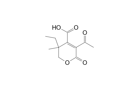3-Acetyl-5-ethyl-5-methyl-2-oxo-5,6-dihydro-2H-pyran-4-carboxylicacid