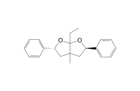 (2.beta.,3a.alpha.,5.alpha.,6a.alpha.)-6a-Ethyl-3a-methyl-2,5-diphenyl-2,3,3a,4,5,6a-hexahydrofuro[2,3-b]furan