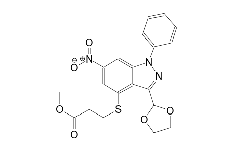 propanoic acid, 3-[[3-(1,3-dioxolan-2-yl)-6-nitro-1-phenyl-1H-indazol-4-yl]thio]-, methyl ester