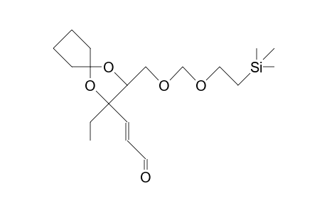 3-Ethyl-2-(2-formyl-E-ethenyl)-2-[([B-trimethylsilyl-ethoxy]-methoxy)-methyl]-1,4-dioxa-spiro(4.4)nonane