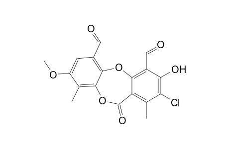 11H-Dibenzo[b,e][1,4]dioxepin-4,6-dicarboxaldehyde, 2-chloro-3-hydroxy-8-methoxy-1,9-dimethyl-11-oxo-
