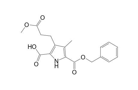 3-(3-Methoxy-3-oxidanylidene-propyl)-4-methyl-5-phenylmethoxycarbonyl-1H-pyrrole-2-carboxylic acid