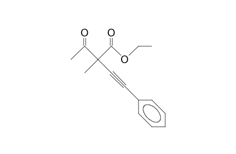 2-Acetyl-2-methyl-4-phenyl-but-3-yn-oic acid, ethyl ester