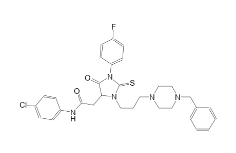 2-[3-[3-(4-benzyl-1-piperazinyl)propyl]-1-(4-fluorophenyl)-5-oxo-2-thioxo-4-imidazolidinyl]-N-(4-chlorophenyl)acetamide