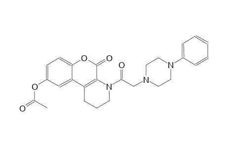 Acetic acid, 1,3,4,5-tetrahydro-5-oxo-4-[2-(4-phenyl-1-piperazinyl)acetyl]-2H-[1]benzopyrano[3,4-b]pyridin-9-yl ester