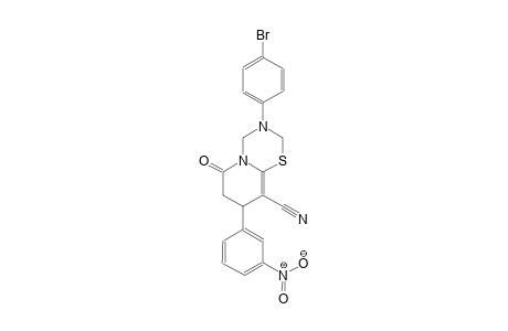 2H,6H-pyrido[2,1-b][1,3,5]thiadiazine-9-carbonitrile, 3-(4-bromophenyl)-3,4,7,8-tetrahydro-8-(3-nitrophenyl)-6-oxo-