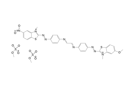 5-Methoxy-3-methyl-2-{(1E)-2-{4-{{(1E,2E)-2-{{4-[(1E)-2-(3-methyl-5-nitrobenzothiazol-3-ium-2-yl)diazenyl]phenyl}imino}ethylidene}amino}phenyl}diazenyl}benzothiazol-3-ium Bis(methyl Sulfate)