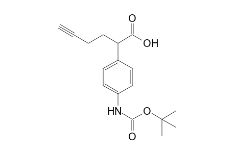 2-[4-(tert-butoxycarbonylamino)phenyl]hex-5-ynoic acid