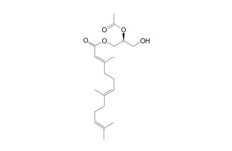 (2E,6E)-3,7,11-Trimethyl-dodeca-2,6,10-trienoic acid (S)-2-acetoxy-3-hydroxy-propyl ester