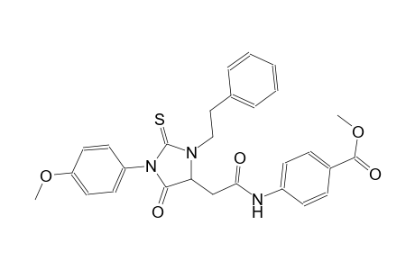 methyl 4-({[1-(4-methoxyphenyl)-5-oxo-3-(2-phenylethyl)-2-thioxo-4-imidazolidinyl]acetyl}amino)benzoate