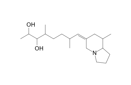 6-Methyl-8-[2',5'-dimethyl-6',7'-dihydroxy-octylidene]-1-azabicyclo[4.3.0]nonane