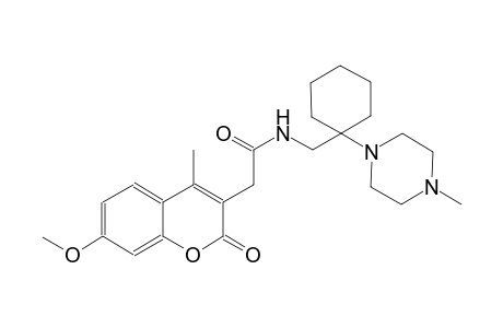 2H-1-benzopyran-3-acetamide, 7-methoxy-4-methyl-N-[[1-(4-methyl-1-piperazinyl)cyclohexyl]methyl]-2-oxo-