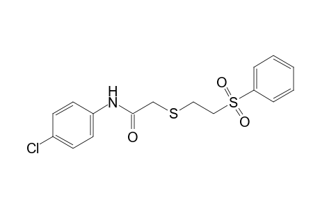 4'-chloro-2-{[2-(phenylsulfonyl)ethyl]thio}acetanilide